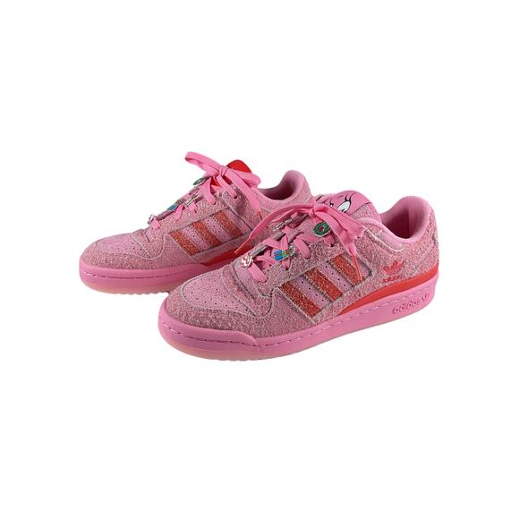 Adidas 'Forum' Pink Suede Low Cl The Grinch Shoes Size 9 - Picture 2 of 9